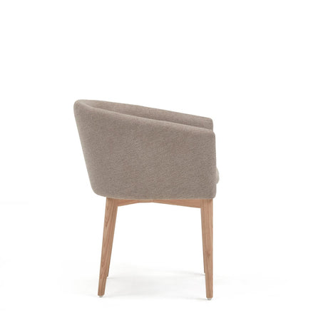 Harlan Stuhl aus brauner Chenille mit Beinen aus massiver Esche - ZEN ZONE