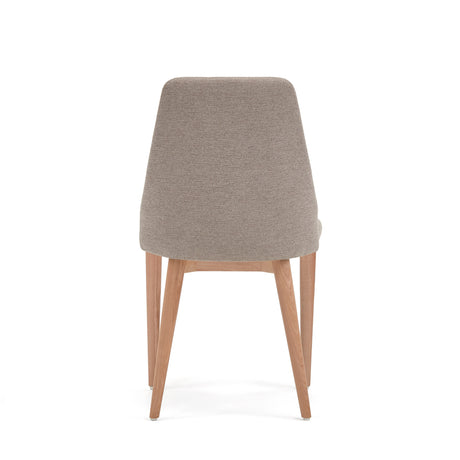 Rosie Stuhl aus brauner Chenille mit Beinen aus massiver Esche mit natürlichem Finish - ZEN ZONE Furniture