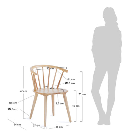 Trise Stuhl DM und massives Kautschukholz lackiert natur - ZEN ZONE Furniture