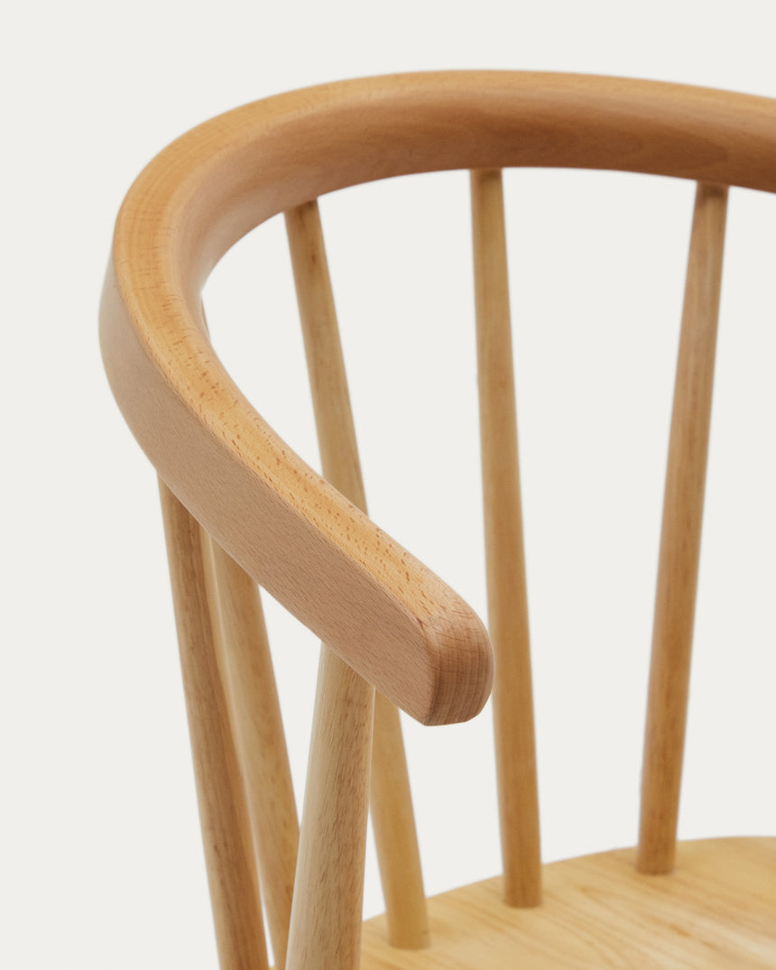 Trise Stuhl DM und massives Kautschukholz lackiert natur - ZEN ZONE Furniture