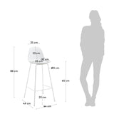 Brighter Barhocker weiß Höhe 65 cm - ZEN ZONE Furniture