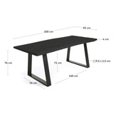 Alaia Tisch Schwarz 200 x 95 cm - ZEN ZONE