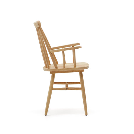 Tressia Stuhl mit Armlehnen DM und massives Kautschukholz lackiert natur - ZEN ZONE Furniture