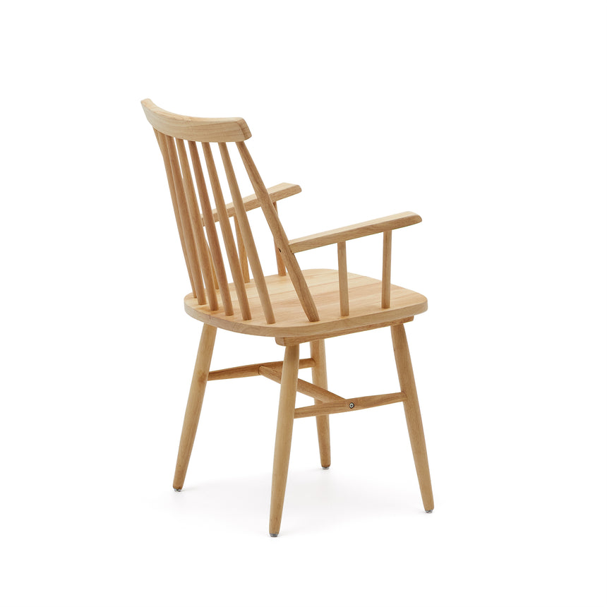 Tressia Stuhl mit Armlehnen DM und massives Kautschukholz lackiert natur - ZEN ZONE Furniture