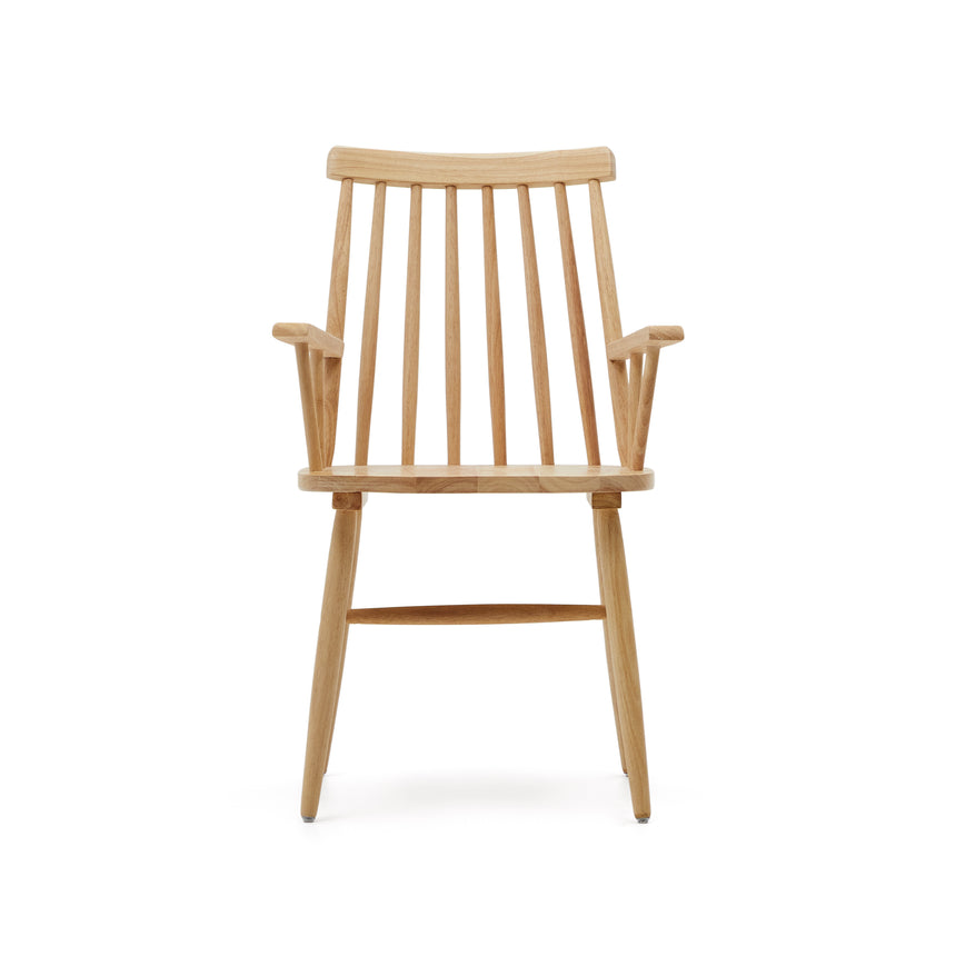 Tressia Stuhl mit Armlehnen DM und massives Kautschukholz lackiert natur - ZEN ZONE Furniture