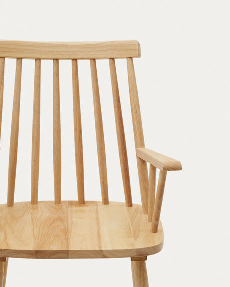 Tressia Stuhl mit Armlehnen DM und massives Kautschukholz lackiert natur - ZEN ZONE Furniture