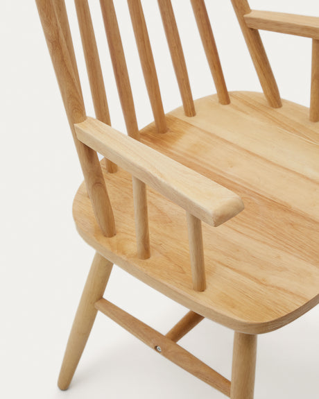 Tressia Stuhl mit Armlehnen DM und massives Kautschukholz lackiert natur - ZEN ZONE Furniture
