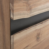 Uxia Sideboard 3 Türen aus massivem Akazienholz und Stahl in Schwarz 148 x 85 cm - ZEN ZONE