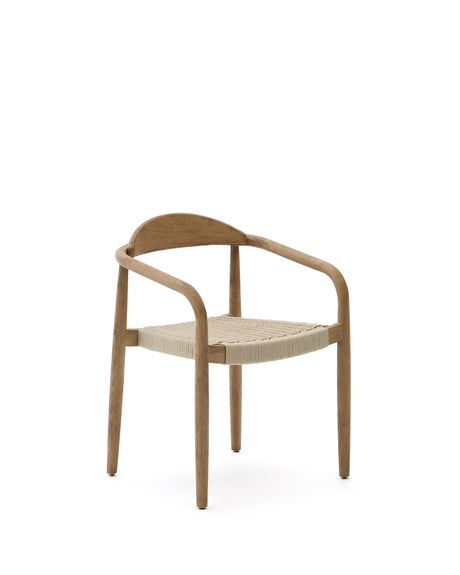 Stapelbarer Stuhl Nina aus massivem Akazienholz und écrufarbenem Seil FSC 100% - ZEN ZONE Furniture