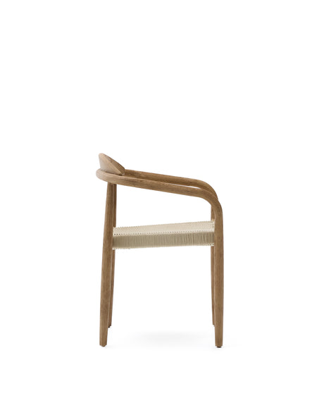 Stapelbarer Stuhl Nina aus massivem Akazienholz und écrufarbenem Seil FSC 100% - ZEN ZONE Furniture