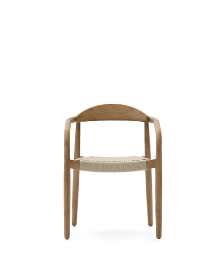 Stapelbarer Stuhl Nina aus massivem Akazienholz und écrufarbenem Seil FSC 100% - ZEN ZONE Furniture