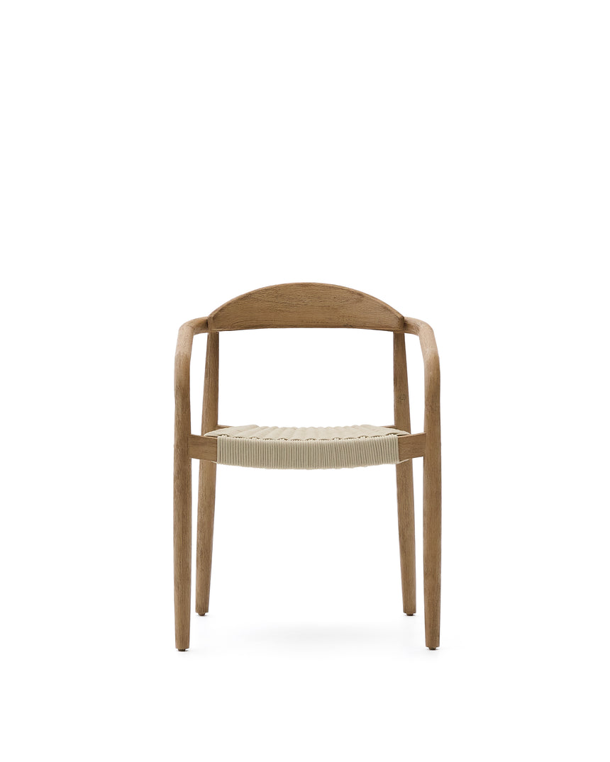 Stapelbarer Stuhl Nina aus massivem Akazienholz und écrufarbenem Seil FSC 100% - ZEN ZONE Furniture