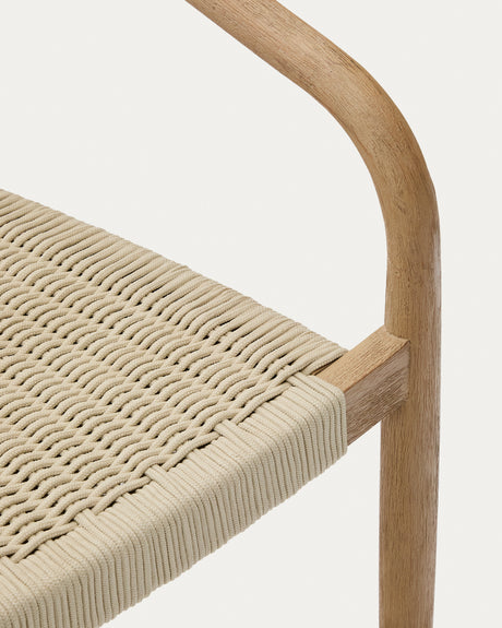 Stapelbarer Stuhl Nina aus massivem Akazienholz und écrufarbenem Seil FSC 100% - ZEN ZONE Furniture