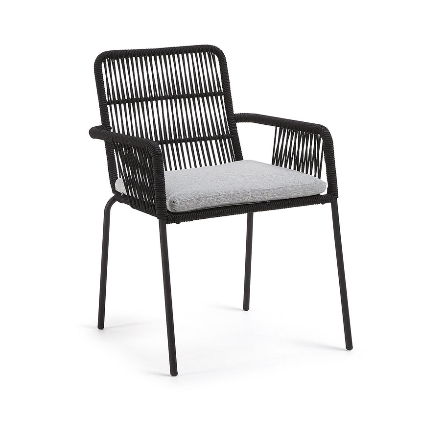 Samanta Seilstuhl schwarz und Beine aus verzinktem Stahl - ZEN ZONE Furniture