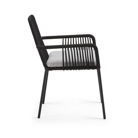 Samanta Seilstuhl schwarz und Beine aus verzinktem Stahl - ZEN ZONE Furniture