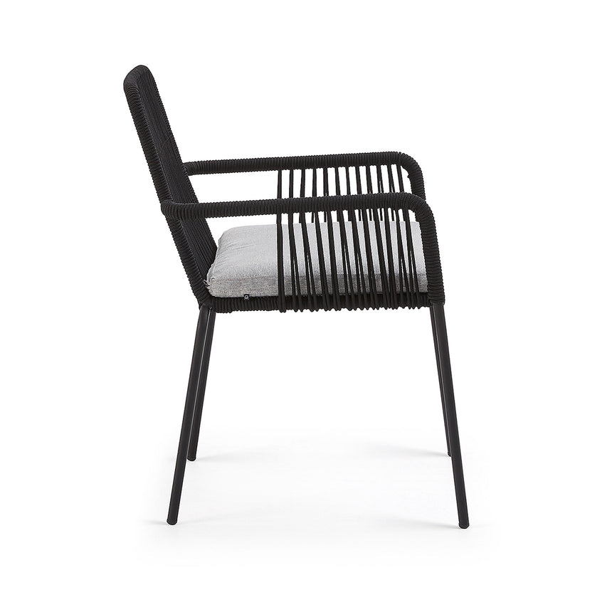 Samanta Seilstuhl schwarz und Beine aus verzinktem Stahl - ZEN ZONE Furniture