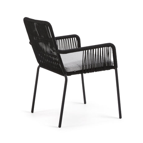 Samanta Seilstuhl schwarz und Beine aus verzinktem Stahl - ZEN ZONE Furniture