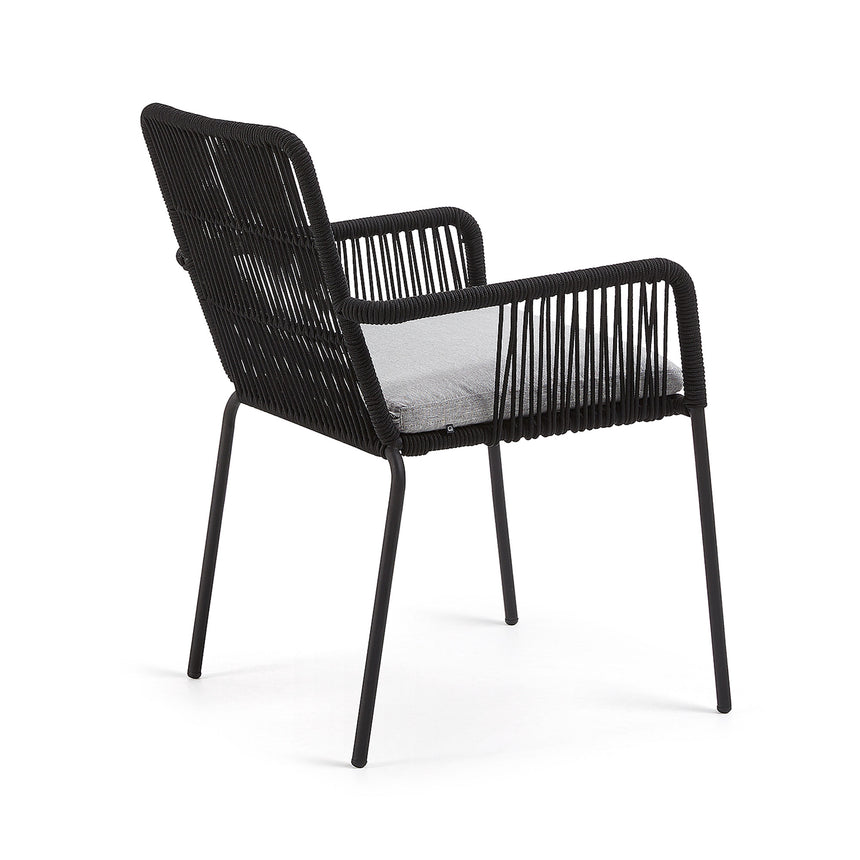 Samanta Seilstuhl schwarz und Beine aus verzinktem Stahl - ZEN ZONE Furniture