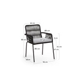 Samanta Seilstuhl schwarz und Beine aus verzinktem Stahl - ZEN ZONE Furniture