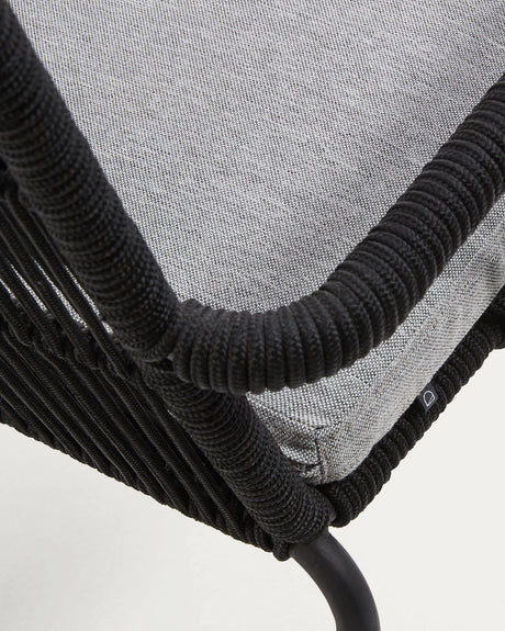 Samanta Seilstuhl schwarz und Beine aus verzinktem Stahl - ZEN ZONE Furniture