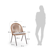 Shann stapelbarer Stuhl aus Seil in Beige und verzinktem Stahl - ZEN ZONE Furniture