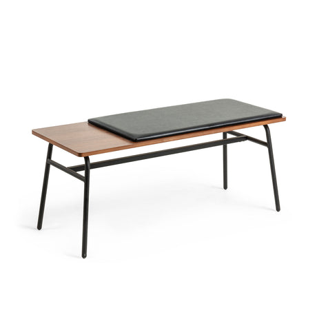 Carabel Bank aus Stahl und Nussholzfurnier 100 cm - ZEN ZONE Furniture
