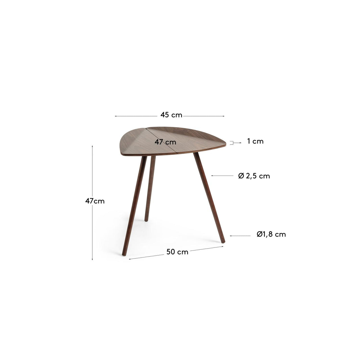 Damasc Beistelltisch Walnussfurnier 45 x 47 cm - ZEN ZONE