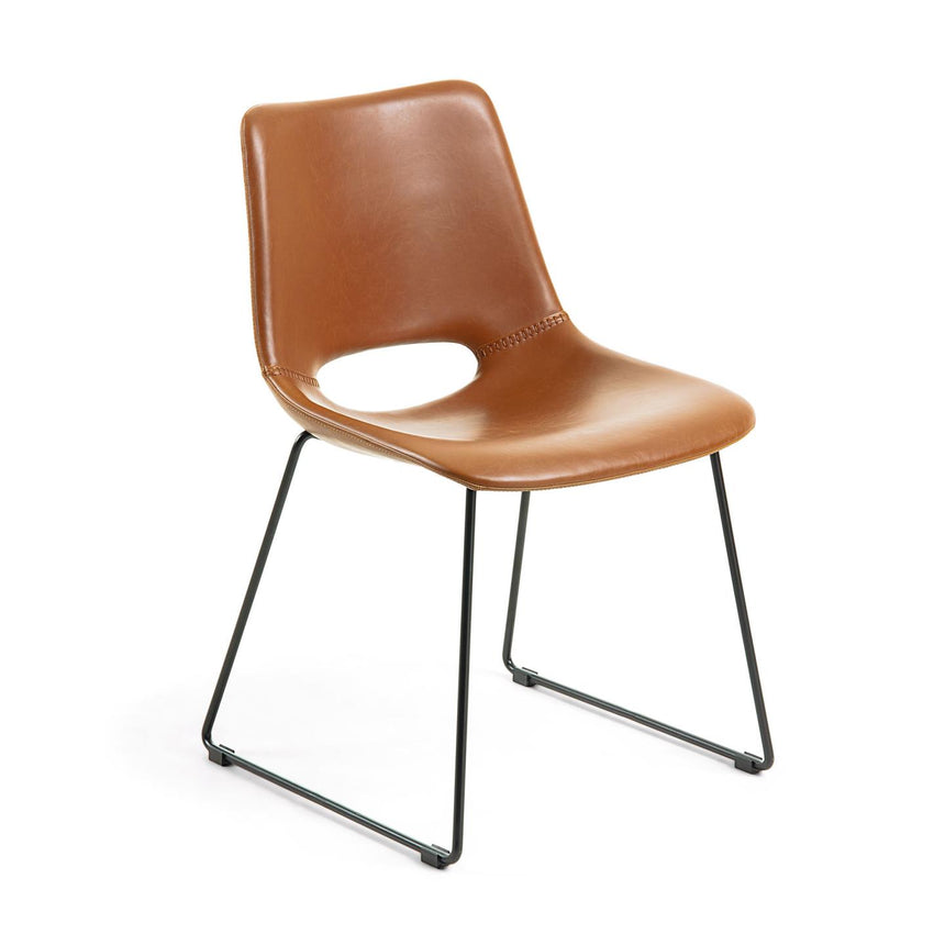 Zahara Stuhl Kunstleder Braun - ZEN ZONE Furniture