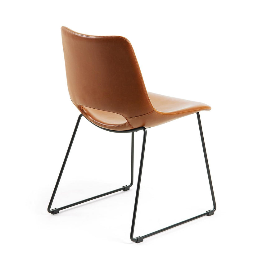 Zahara Stuhl Kunstleder Braun - ZEN ZONE Furniture