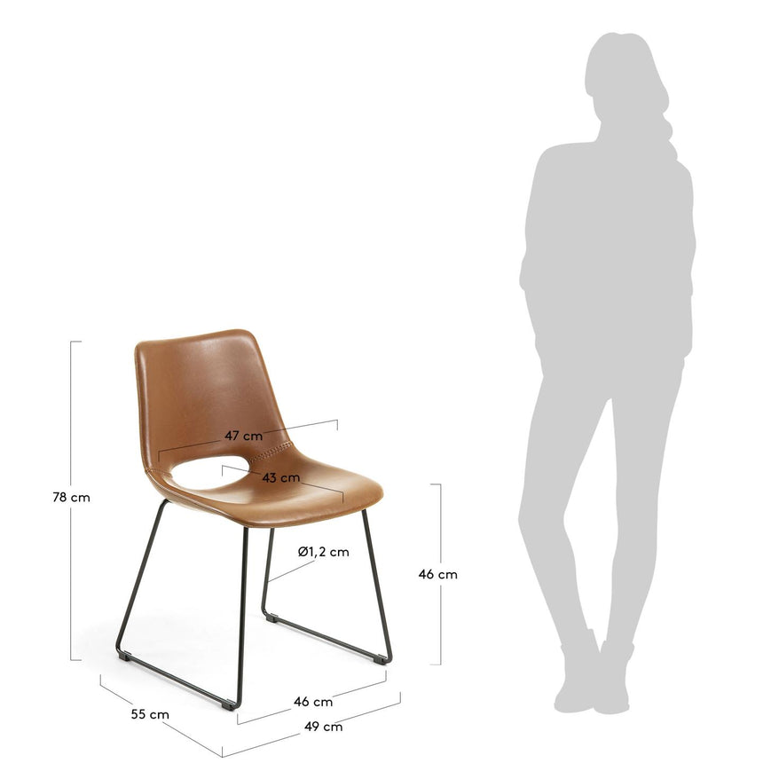 Zahara Stuhl Kunstleder Braun - ZEN ZONE Furniture
