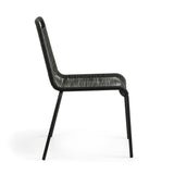 Lambton stapelbarer Stuhl aus schwarzem Seil und Stahl mit schwarzem Finish - ZEN ZONE Furniture