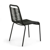 Lambton stapelbarer Stuhl aus schwarzem Seil und Stahl mit schwarzem Finish - ZEN ZONE Furniture