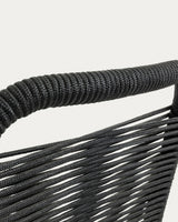 Lambton stapelbarer Stuhl aus schwarzem Seil und Stahl mit schwarzem Finish - ZEN ZONE Furniture