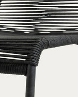 Lambton stapelbarer Stuhl aus schwarzem Seil und Stahl mit schwarzem Finish - ZEN ZONE Furniture