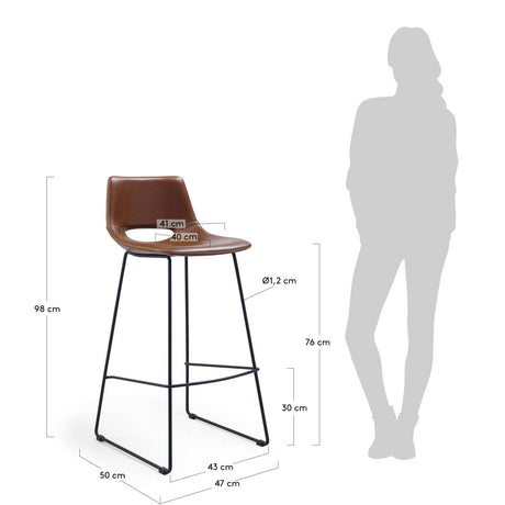 Zahara Barhocker Braun 76cm - ZEN ZONE