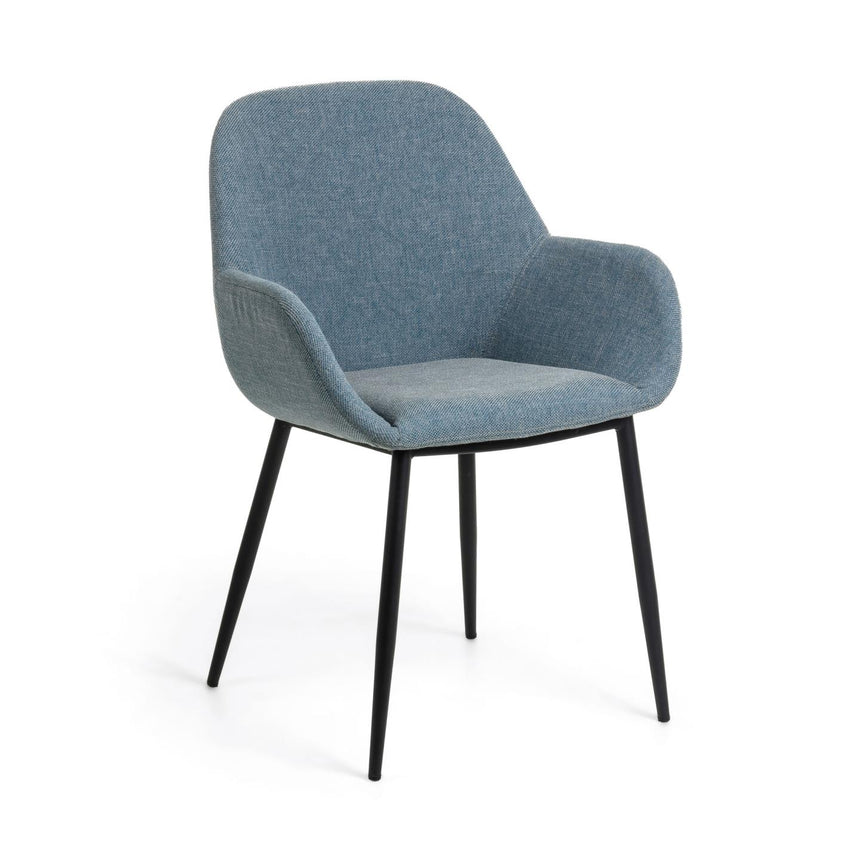 Konna Stuhl in Hellblau mit schwarz lackierten Stahlbeinen - ZEN ZONE Furniture