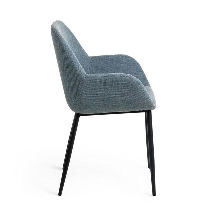 Konna Stuhl in Hellblau mit schwarz lackierten Stahlbeinen - ZEN ZONE Furniture