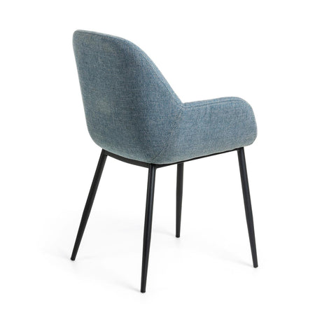 Konna Stuhl in Hellblau mit schwarz lackierten Stahlbeinen - ZEN ZONE Furniture