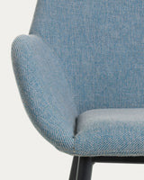 Konna Stuhl in Hellblau mit schwarz lackierten Stahlbeinen - ZEN ZONE Furniture