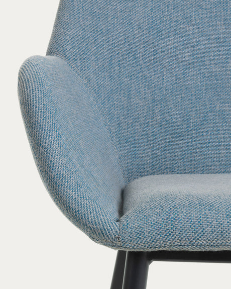 Konna Stuhl in Hellblau mit schwarz lackierten Stahlbeinen - ZEN ZONE Furniture