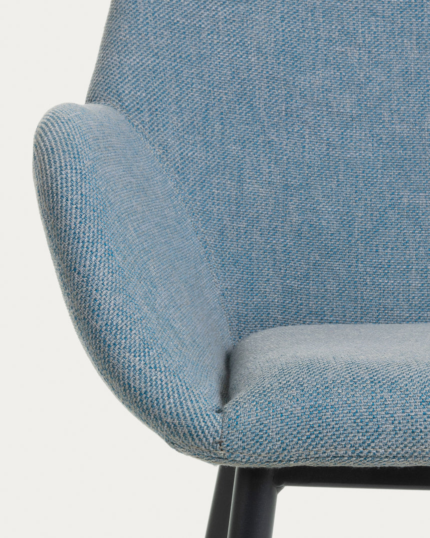 Konna Stuhl in Hellblau mit schwarz lackierten Stahlbeinen - ZEN ZONE Furniture