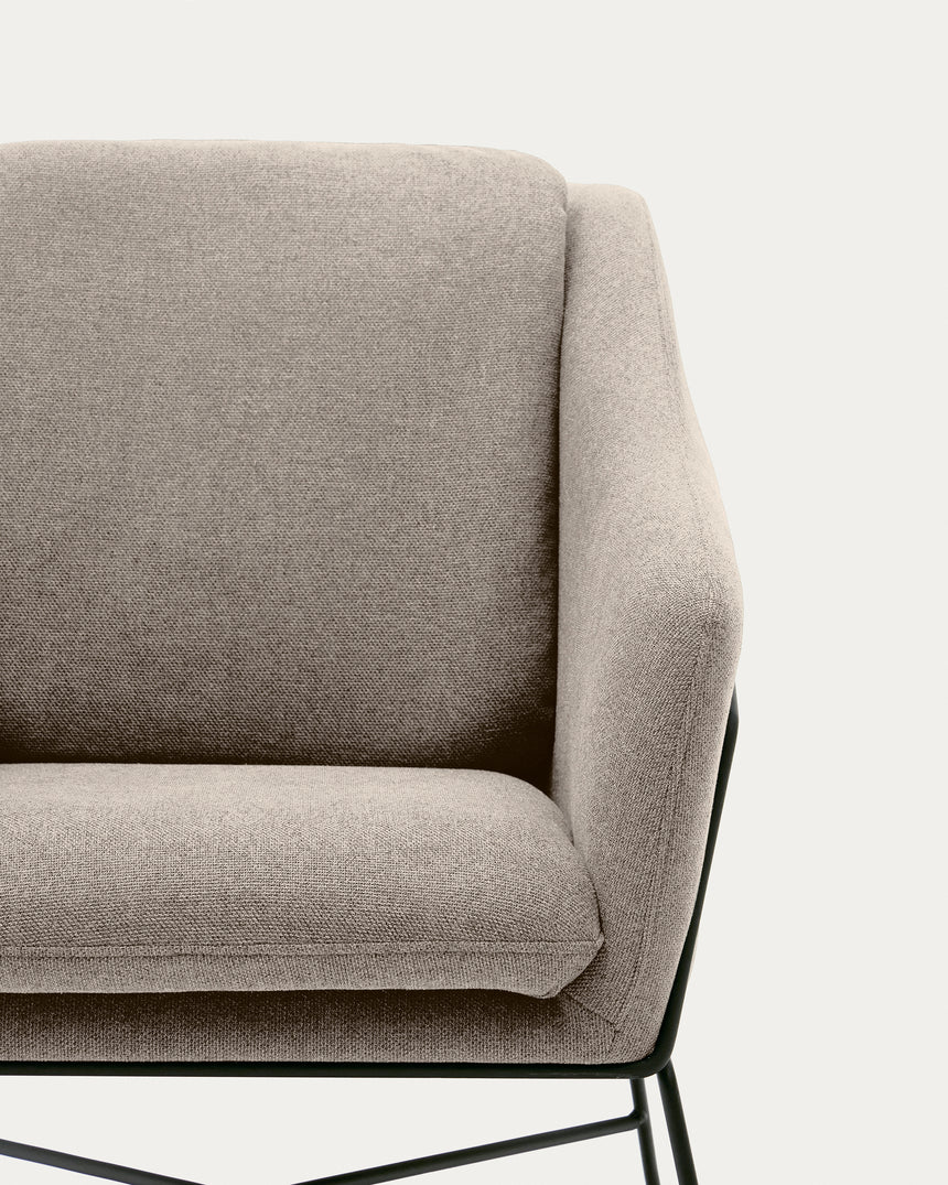 Brida Sessel in Beige und Stahlbeine mit schwarzem Finish - ZEN ZONE Furniture