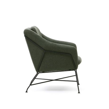 Brida Sessel in Grün und Stahlbeine mit schwarzem Finish - ZEN ZONE Furniture
