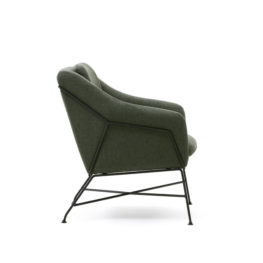 Brida Sessel in Grün und Stahlbeine mit schwarzem Finish - ZEN ZONE Furniture