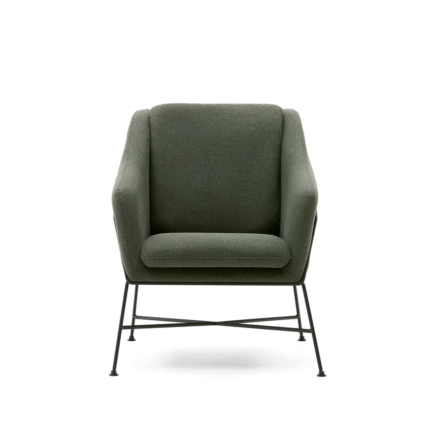 Brida Sessel in Grün und Stahlbeine mit schwarzem Finish - ZEN ZONE Furniture