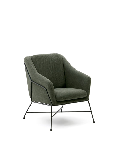 Brida Sessel in Grün und Stahlbeine mit schwarzem Finish - ZEN ZONE Furniture