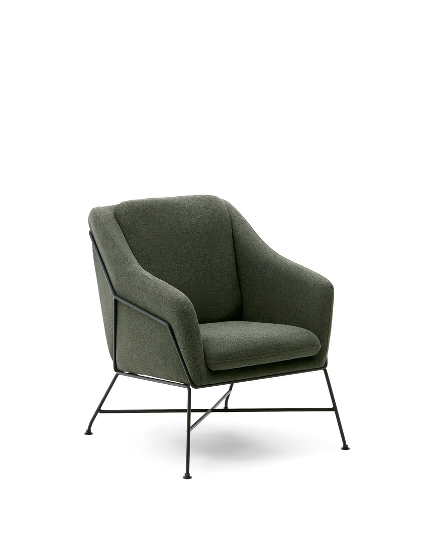 Brida Sessel in Grün und Stahlbeine mit schwarzem Finish - ZEN ZONE Furniture