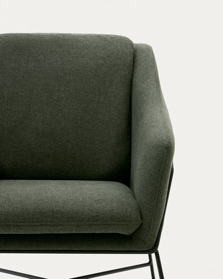 Brida Sessel in Grün und Stahlbeine mit schwarzem Finish - ZEN ZONE Furniture