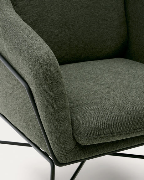 Brida Sessel in Grün und Stahlbeine mit schwarzem Finish - ZEN ZONE Furniture