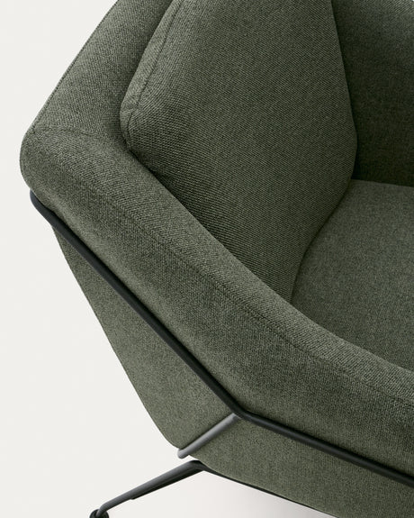 Brida Sessel in Grün und Stahlbeine mit schwarzem Finish - ZEN ZONE Furniture